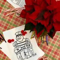Louie the Laker coloring page and candy cane craft